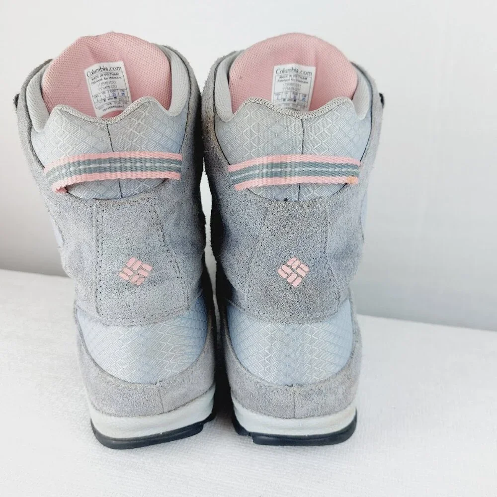 Columbia Youth Girls' Grey Parkers Peak Suede Snow Winter Boots Size US 2